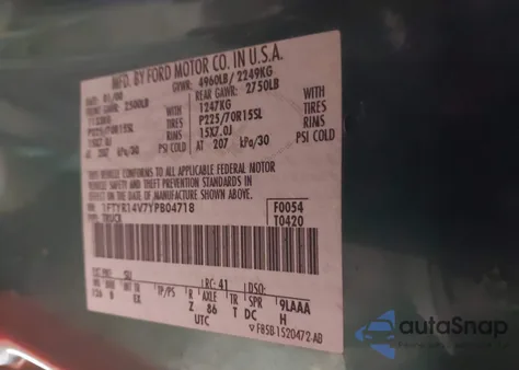 2000 Ford Ranger Xl/Xlt z USA, uszkodzony, nr VIN 1FTYR14V7YPB04718